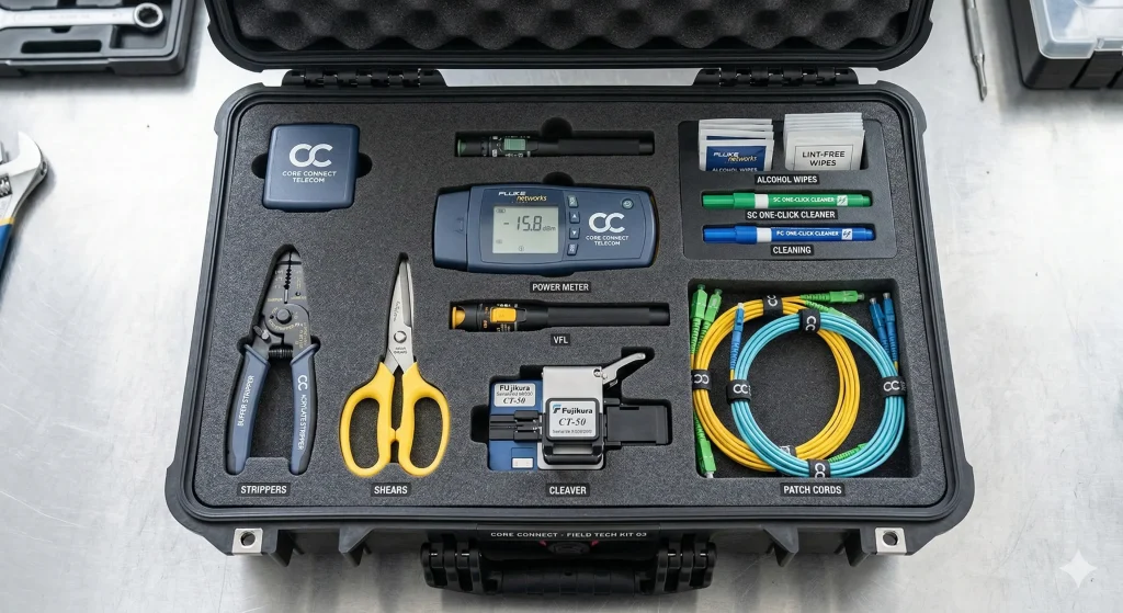 Equipamiento y herramientas para fibra óptica de grado industrial para empresas